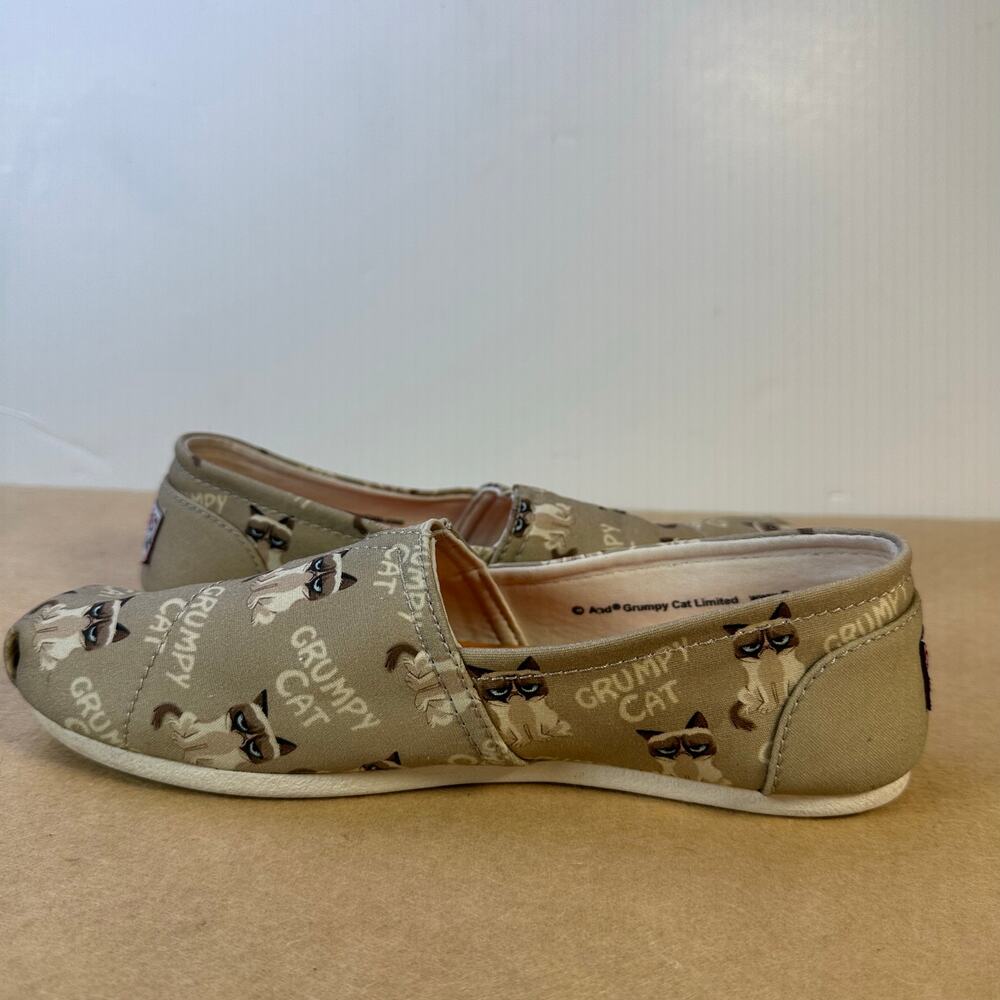 Bobs Skechers Women 6.5 Shoes Grumpy Cat Collab Canvas Cute! Excellent - Picture 14 of 16